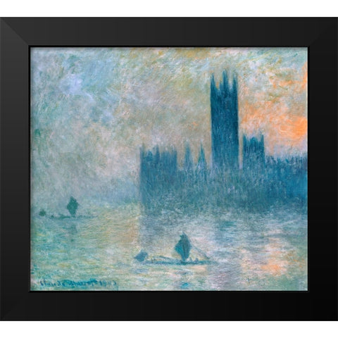 The Houses of Parliament Black Modern Wood Framed Art Print by Pictufy