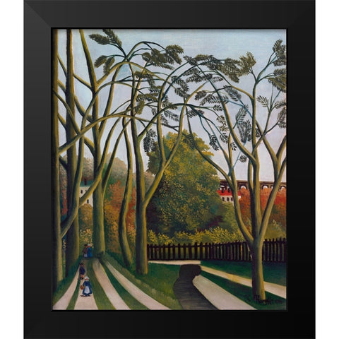 The Banks Of The Bier Near Bicetre Black Modern Wood Framed Art Print by Pictufy
