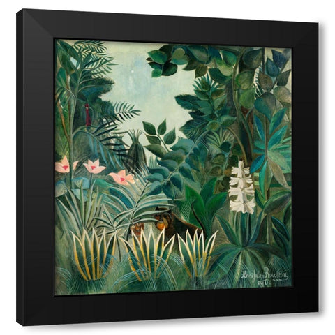 The Equatorial Jungle Black Modern Wood Framed Art Print with Double Matting by Pictufy