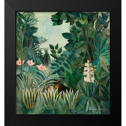 The Equatorial Jungle Black Modern Wood Framed Art Print by Pictufy