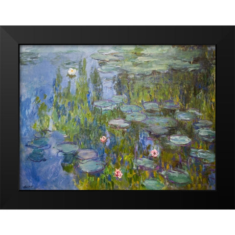 Water Lilies 1915 Black Modern Wood Framed Art Print by Pictufy