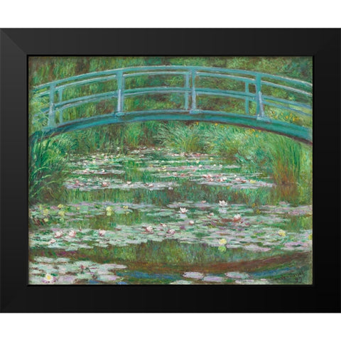 Japanese Footbridge 1899 Black Modern Wood Framed Art Print by Pictufy