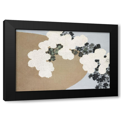 Blossom From Momoyogusa Black Modern Wood Framed Art Print by Pictufy