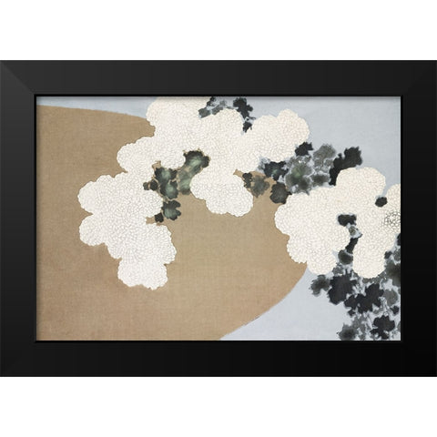 Blossom From Momoyogusa Black Modern Wood Framed Art Print by Pictufy