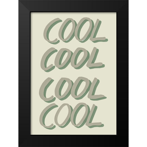 Cool Green Black Modern Wood Framed Art Print by Pictufy Studio
