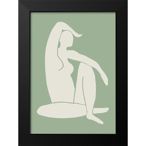Figure Matisse Style Green Black Modern Wood Framed Art Print by Pictufy Studio II
