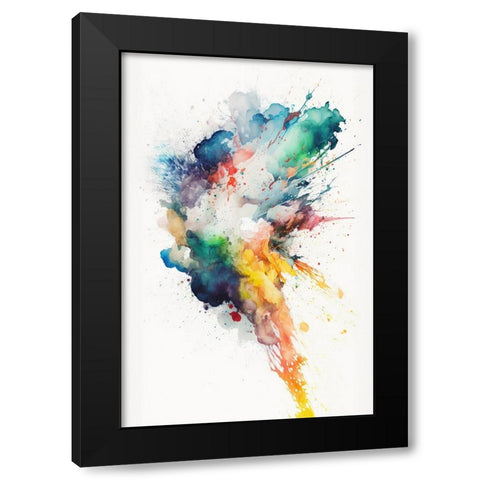 Bright Explosion Black Modern Wood Framed Art Print with Double Matting by Mauro
