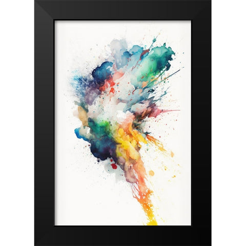 Bright Explosion Black Modern Wood Framed Art Print by Mauro