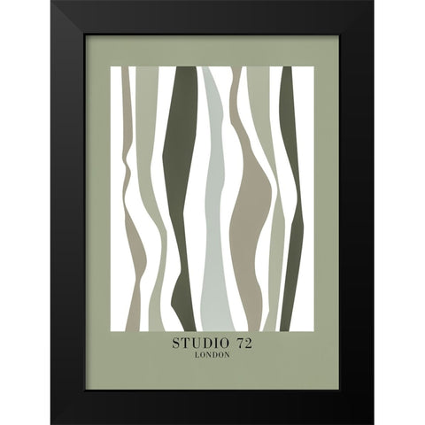 Studio 72 Green Black Modern Wood Framed Art Print by Pictufy Studio II