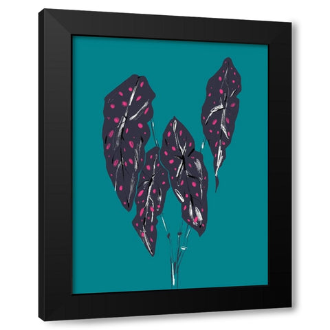 Begonia Maculata Dark Black Modern Wood Framed Art Print by Gulina, Francesco