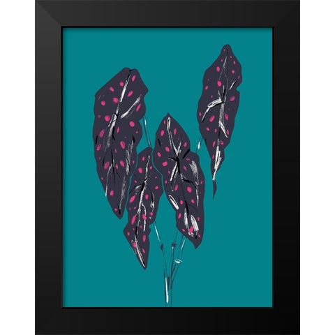 Begonia Maculata Dark Black Modern Wood Framed Art Print by Gulina, Francesco
