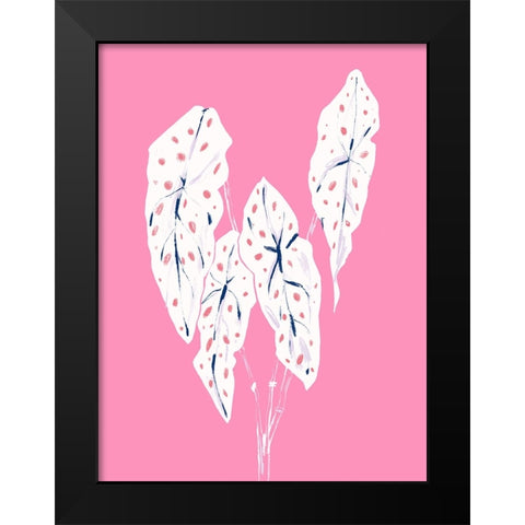 Begonia Maculata Pink Black Modern Wood Framed Art Print by Gulina, Francesco