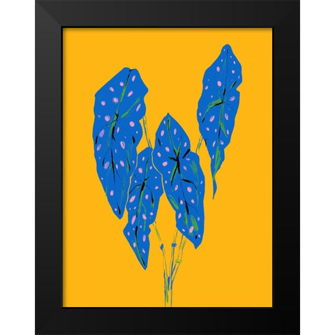 Begonia Maculata Blue and Yellow Black Modern Wood Framed Art Print by Gulina, Francesco