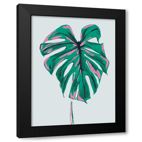 Monstera Deliciosa Light Black Modern Wood Framed Art Print with Double Matting by Gulina, Francesco