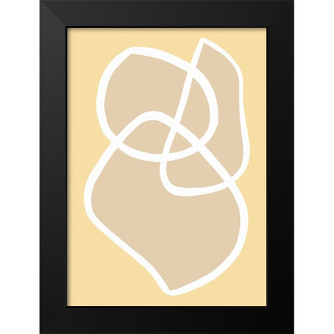 Shape 13 Yellow Black Modern Wood Framed Art Print by Pictufy Studio