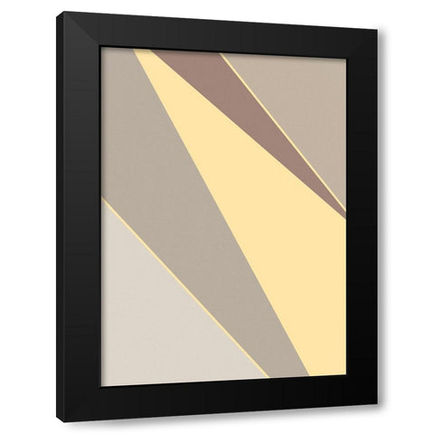 Abstract Shapes Yellow Black Modern Wood Framed Art Print by Pictufy Studio