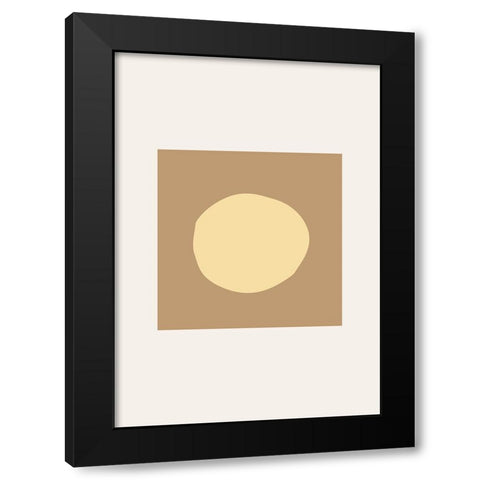 Abstract Circle Black Modern Wood Framed Art Print with Double Matting by Pictufy Studio