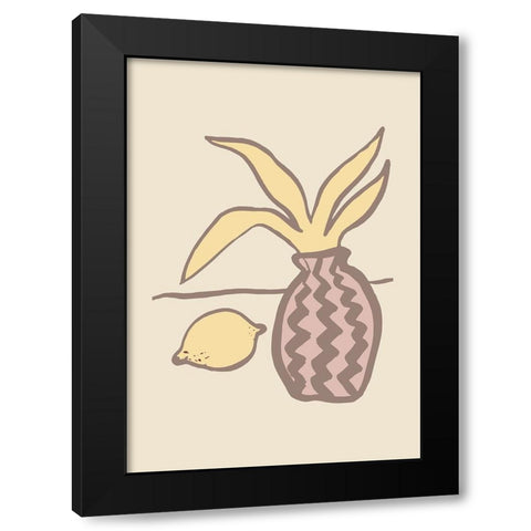 Limon Black Modern Wood Framed Art Print with Double Matting by Pictufy Studio