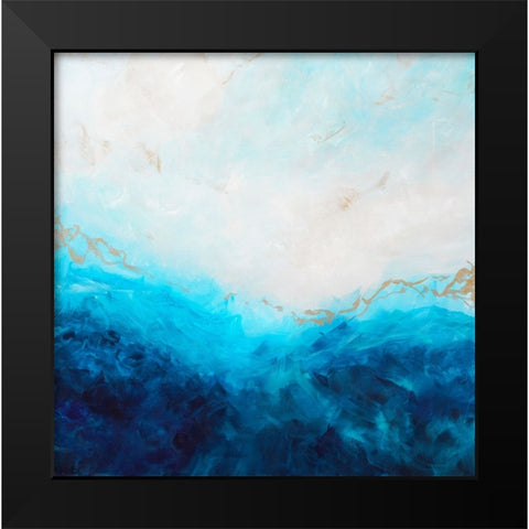 Blue Sea-golden Sunlight 1 Black Modern Wood Framed Art Print by Wattre, Francoise