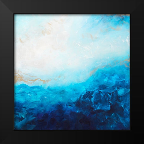 Blue Sea-golden Sunlight 2 Black Modern Wood Framed Art Print by Wattre, Francoise