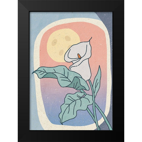 Lily of the Night Black Modern Wood Framed Art Print by Demir, Aylin