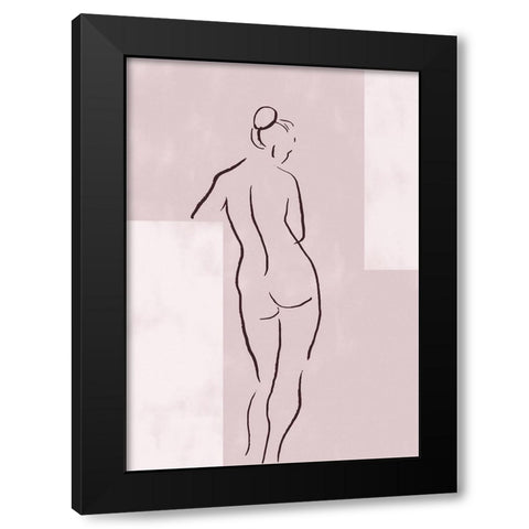 Woman Line Black Modern Wood Framed Art Print by Pictufy Studio II