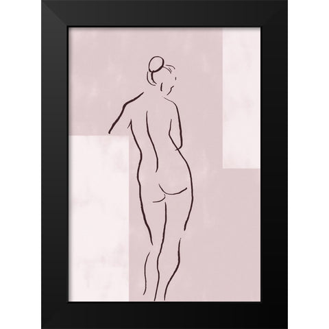Woman Line Black Modern Wood Framed Art Print by Pictufy Studio II