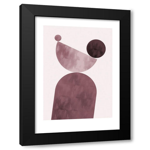 Geometrical Shapes Purple Black Modern Wood Framed Art Print by Pictufy Studio II