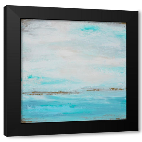 Smooth Sea 1 Black Modern Wood Framed Art Print with Double Matting by Wattre, Francoise