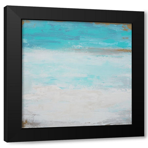 Smooth Sea 2 Black Modern Wood Framed Art Print with Double Matting by Wattre, Francoise