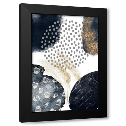 Abstract Black and Gold-3 Black Modern Wood Framed Art Print with Double Matting by Moss, Sally Ann
