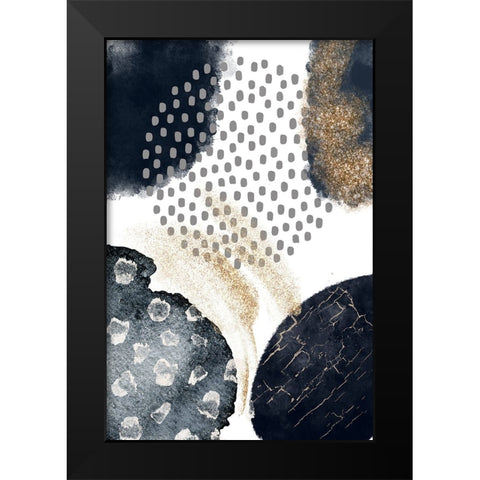 Abstract Black and Gold-3 Black Modern Wood Framed Art Print by Moss, Sally Ann