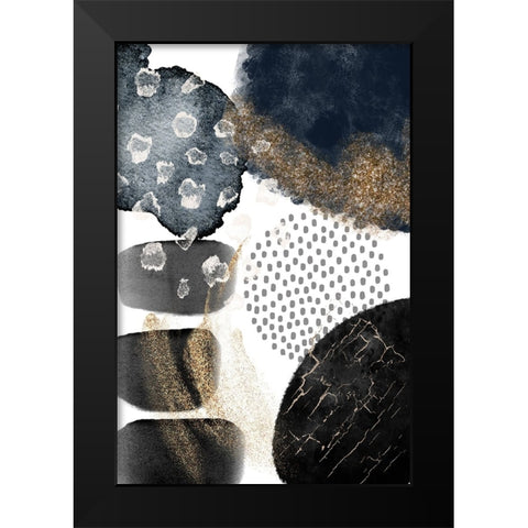 Abstract Black and Gold-2 Black Modern Wood Framed Art Print by Moss, Sally Ann