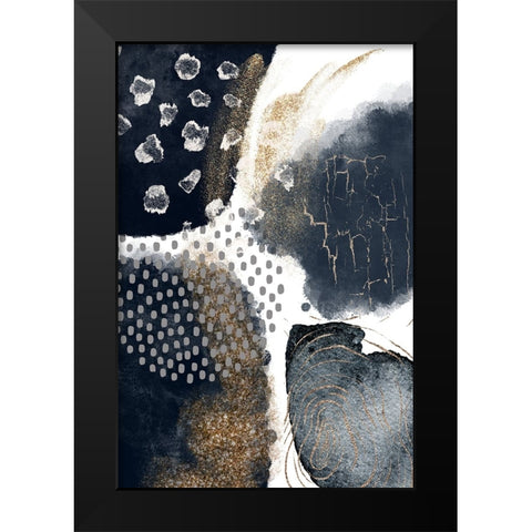 Abstract Black and Gold-1 Black Modern Wood Framed Art Print by Moss, Sally Ann