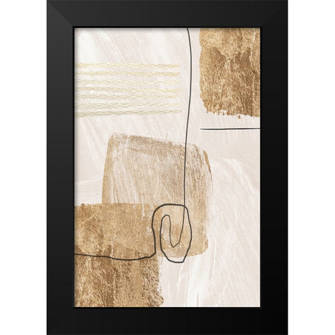 Aesthetic Gold-1 Black Modern Wood Framed Art Print by Moss, Sally Ann