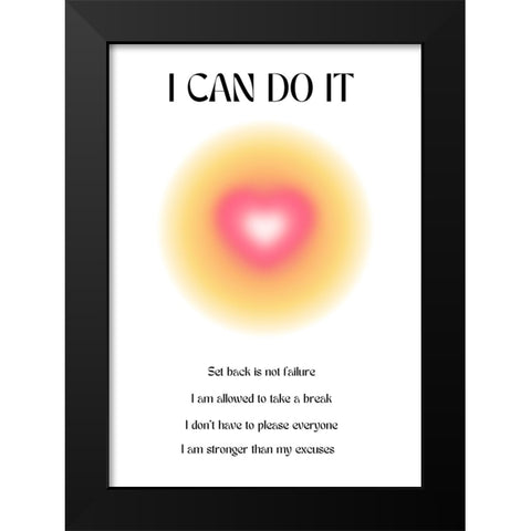 Motivational Aura Poster Black Modern Wood Framed Art Print by Amelie