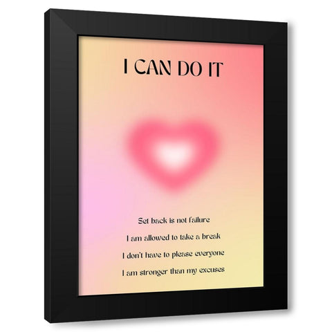 Motivational Aura Poster Black Modern Wood Framed Art Print by Amelie