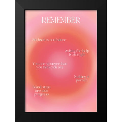 Motivational Aura Poster Black Modern Wood Framed Art Print by Amelie