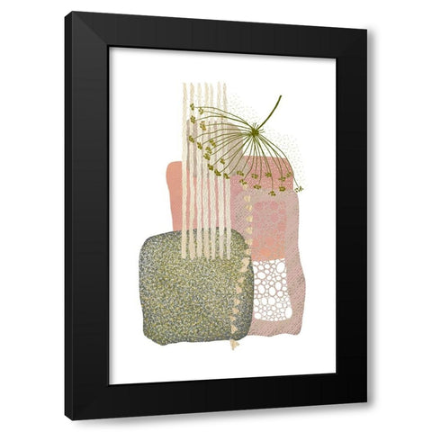 Delicate Pink and Green-3 Black Modern Wood Framed Art Print with Double Matting by Moss, Sally Ann