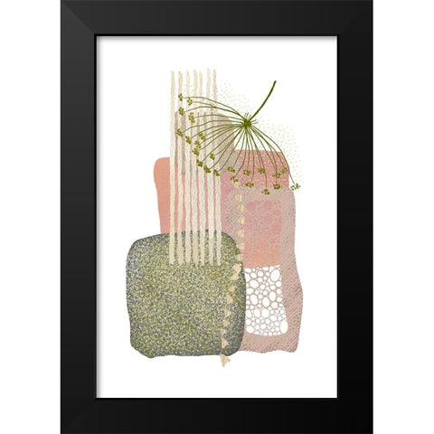 Delicate Pink and Green-3 Black Modern Wood Framed Art Print by Moss, Sally Ann