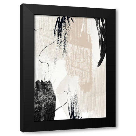 Brush strokes-3 Black Modern Wood Framed Art Print with Double Matting by Moss, Sally Ann
