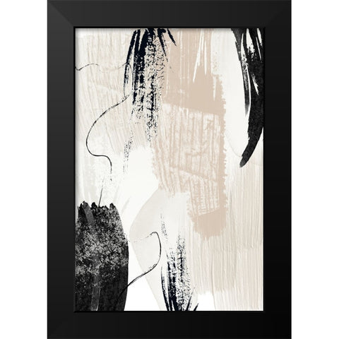 Brush strokes-3 Black Modern Wood Framed Art Print by Moss, Sally Ann