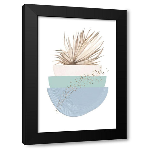 Blue green boho-3 Black Modern Wood Framed Art Print by Moss, Sally Ann