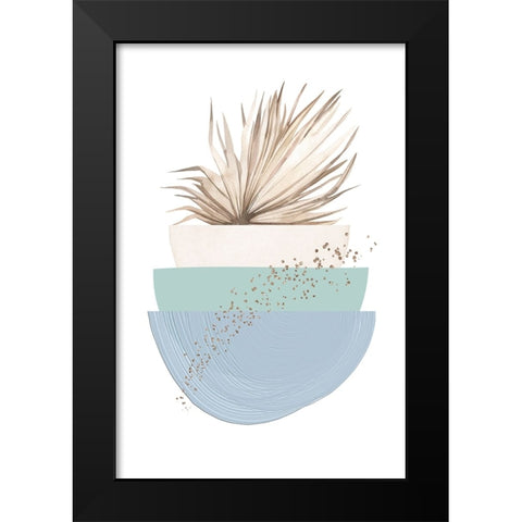 Blue green boho-3 Black Modern Wood Framed Art Print by Moss, Sally Ann