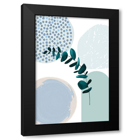 Blue green boho-2 Black Modern Wood Framed Art Print with Double Matting by Moss, Sally Ann