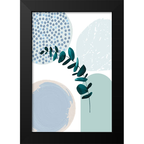Blue green boho-2 Black Modern Wood Framed Art Print by Moss, Sally Ann