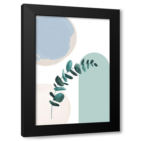 Blue green boho-1 Black Modern Wood Framed Art Print with Double Matting by Moss, Sally Ann