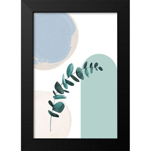 Blue green boho-1 Black Modern Wood Framed Art Print by Moss, Sally Ann