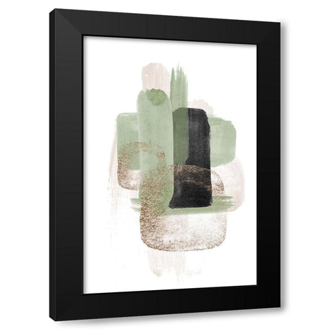 Simple Green-3 Black Modern Wood Framed Art Print by Moss, Sally Ann