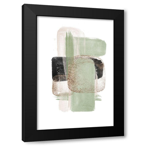 Simple Green-1 Black Modern Wood Framed Art Print by Moss, Sally Ann
